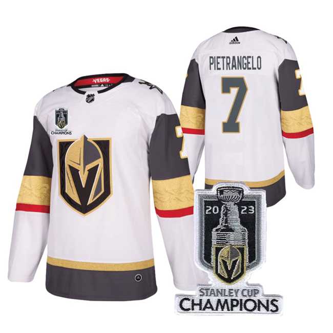 Mens Vegas Golden Knights #7 Alex Pietrangelo White 2023 Stanley Cup Champions Stitched Jersey->vegas golden knights->NHL Jersey